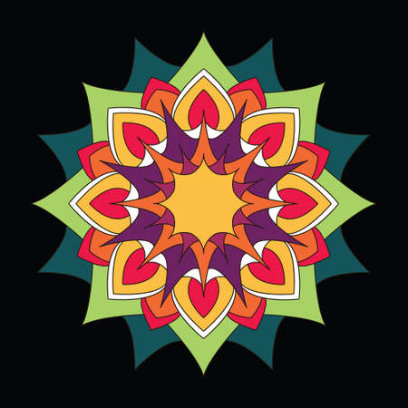 Mandala flower design for coloring book, invitations and printsのイラスト素材