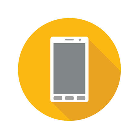 Smartphone icon in flat style on circle for web, infographics and creative designのイラスト素材