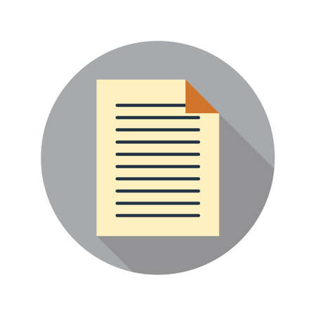 Document icon in flat style on circle for web, infographics and creative designのイラスト素材