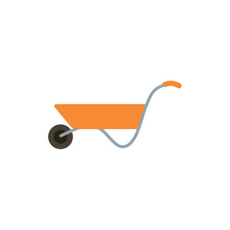 Wheelbarrow icon in flat style  for web, infographics and creative design. Vector illustrationのイラスト素材