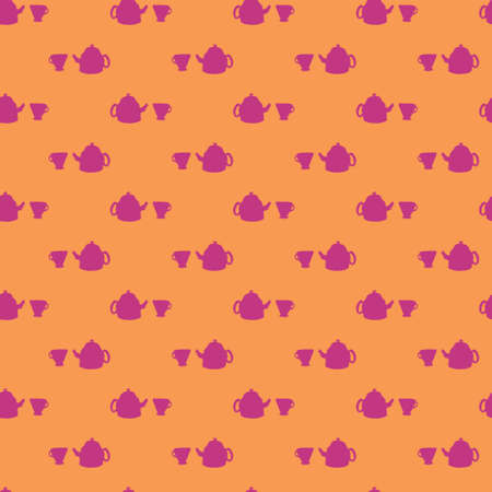 Seamless pattern with cups. Perfect for scrapbooking paper and fabric.のイラスト素材