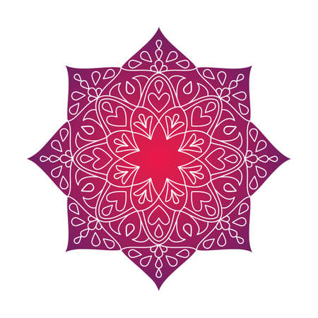 Flower mandala mandala pattern in hand drawn style for web, wedding invitation and creative design. Vector illustrationのイラスト素材