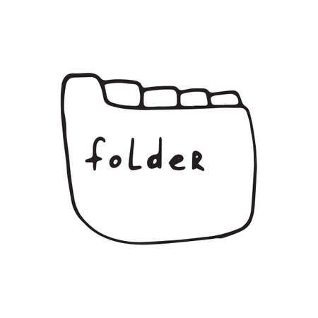 Folder icon in hand drawn style for web, infographics and creative designのイラスト素材