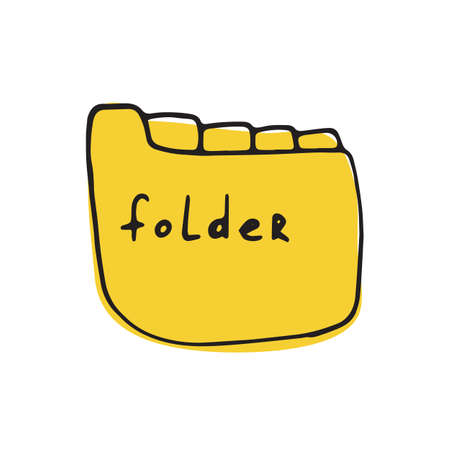 Folder icon in hand drawn style for web, infographics and creative designのイラスト素材