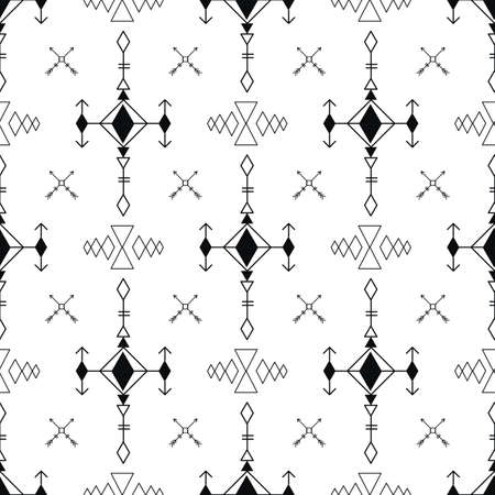 Aztec seamless pattern in simple style for textile, print and creative design. Vector illustrationのイラスト素材