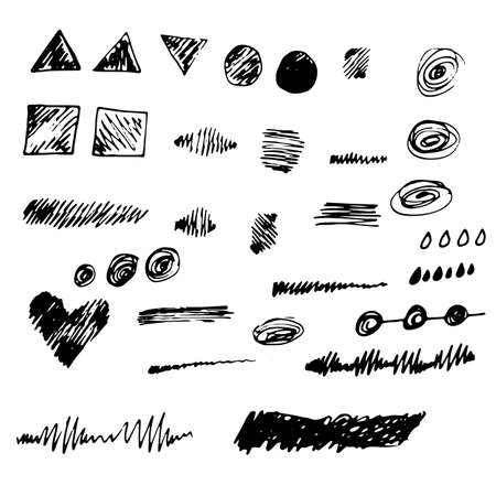 Textures set in hand drawn style for creative designのイラスト素材