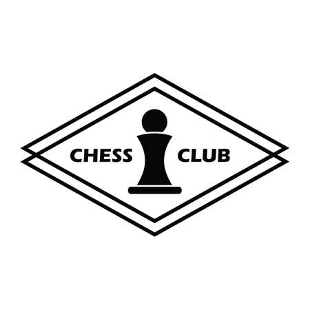 Chess logo in simple style for chess club, competitions, cards. Vector illustrationのイラスト素材