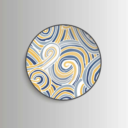 Plate with weaves pattern - template for prints, fabric and tattoo. Vector illustration.のイラスト素材