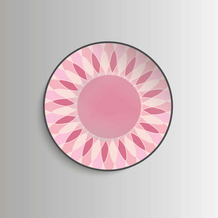 Plate with flower mandala - template for prints, fabric and tattoo. Vector illustration.のイラスト素材