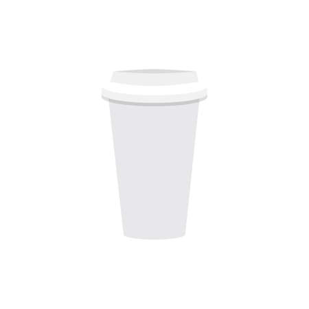 Paper cup icon in flat style for web and creative design. Vector illustration. Isolated on whiteのイラスト素材