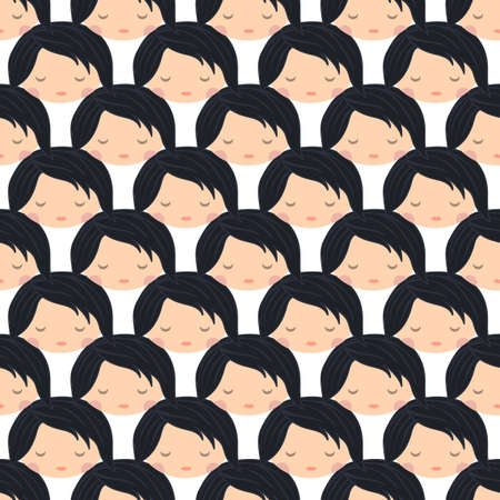 Kids character seamless pattern in flat style for web, print and creative design. Vector illustration.のイラスト素材