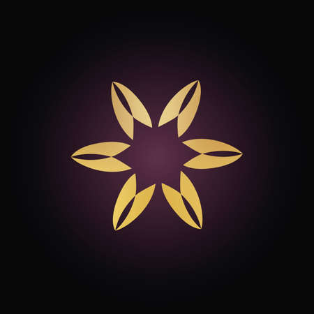 Arabic logo in golden style. Mandala for web, print and creative design. Vector illustrationのイラスト素材