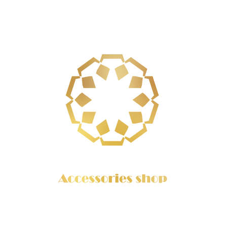 Arabic logo in golden style. Mandala for web, print and creative design. Vector illustrationのイラスト素材