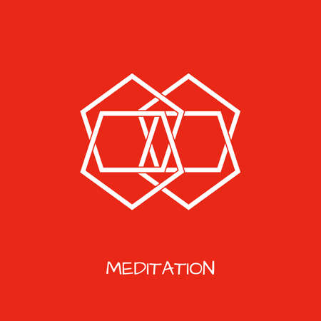 Unusual logo in simple arabic style  for yoga studio, holistic center and alternative medicineのイラスト素材