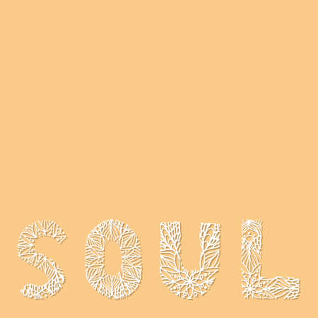Soul lettering in paper cutting style. Perfect for cards and invitationsのイラスト素材
