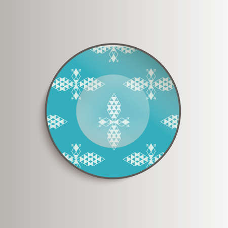 Plate with aztec pattern - template for prints, fabric and tattoo. Vector illustration.のイラスト素材