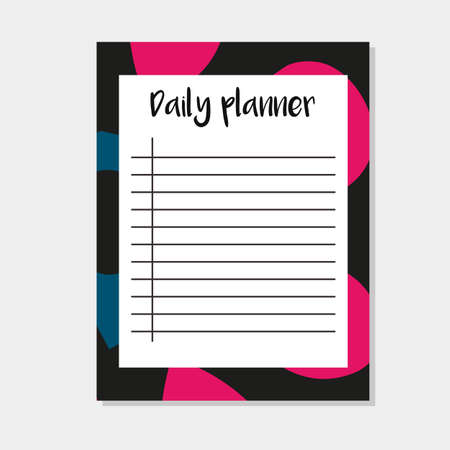 Daily Planner in Indian Style with Mandala Pattern. Perfect for Print, Template, to do list. Vector isolated illustrationのイラスト素材