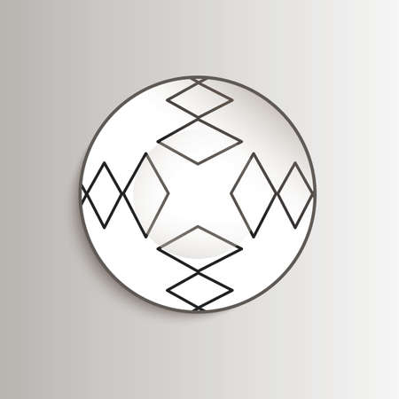 Plate with aztec pattern - template for prints, fabric and tattoo. Vector illustration.