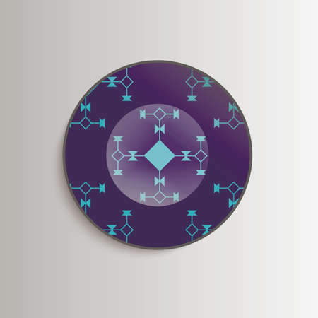 Plate with aztec pattern - template for prints, fabric and tattoo. Vector illustration.のイラスト素材