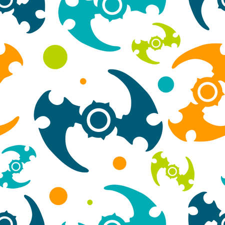 Spinner seamless pattern set in simple style for web, print and creative design. Vector illustrationのイラスト素材