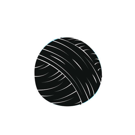 Yarn ball in simple style. For print, logo, creative design. Vector illustration. Isolated on whiteのイラスト素材