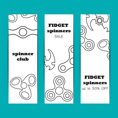 Spinners banner in simple style for web, print and creative design. Vector illustrationのイラスト素材