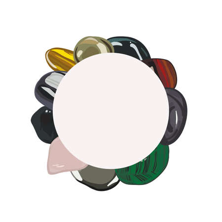 Banner with stones in cartoon styleのイラスト素材