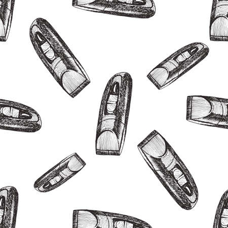 Electric clipper tools seamless pattern in sketch styleのイラスト素材