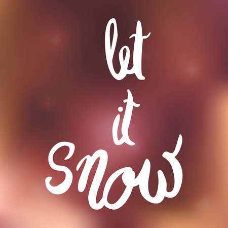 Let it snow lettering in hand drawn style.のイラスト素材