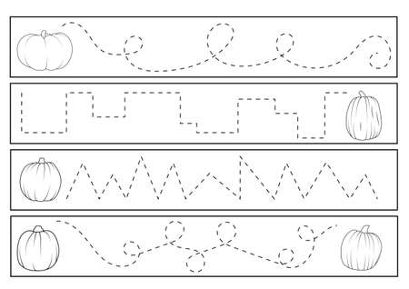 Halloween activities for kids in simple style.のイラスト素材