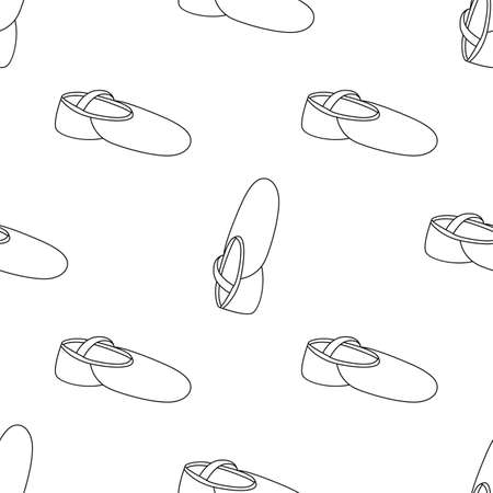 Point shoes pattern in outline style.のイラスト素材