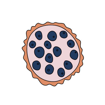 Cupcake icon in cartoon style. Perfect for print, menu and creative design. Vector illustration. Isolated on whiteのイラスト素材