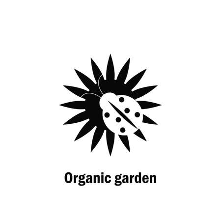 Organic garden products in simple style for shop, farm and creative design. Vector illustration. Isolated on whiteのイラスト素材