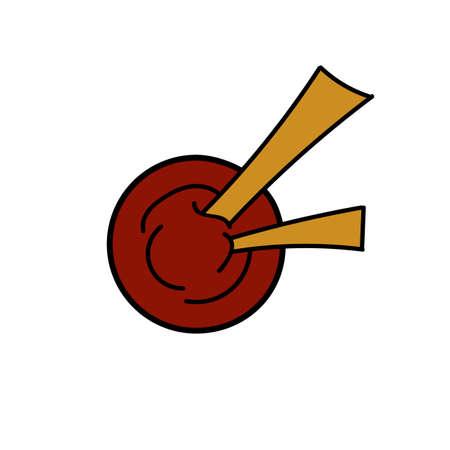 French fries icon in cartoon style. For print, logo, creative design. Vector illustration. Isolated on whiteのイラスト素材