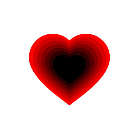 Heart icon in paper cut style for web, print and creative design. Vector illustration. Isolated on whiteのイラスト素材