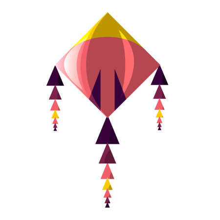 Kite in cartoon style. For print, web and creative design. Isolated on white. Vector illustrationのイラスト素材