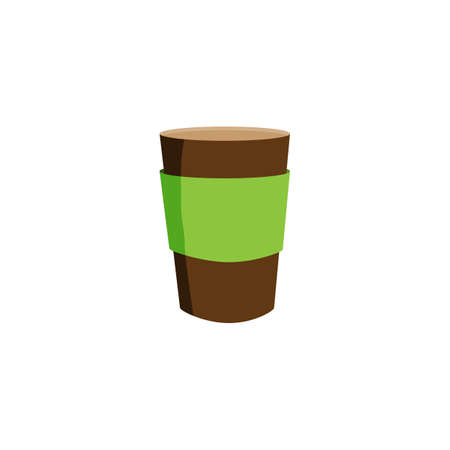 Cup of coffee icon in cartoon style. For logo, sticker and creative design. Vector illustrationのイラスト素材