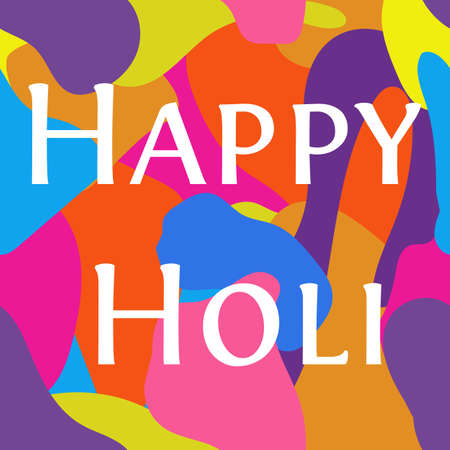 Holi festival banner in flat style. Vector illustrationのイラスト素材