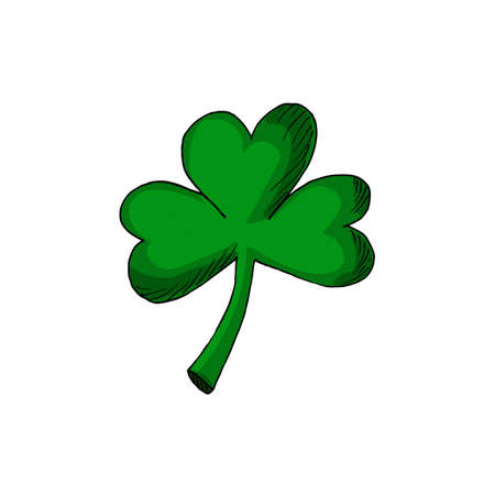 Clover icon in hand drawn style. Vector illustration. For print, web, St. Patricks Day card designのイラスト素材