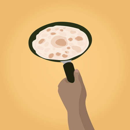 Shrovetide festive design. Puncake in pan vector illustrationのイラスト素材