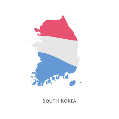 South Korea map in flat style. Vector illustrationのイラスト素材
