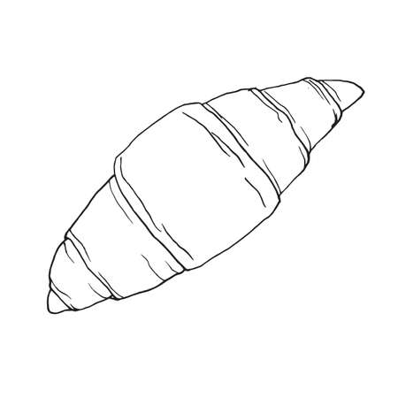 Croissant icon in hand drawn style.のイラスト素材
