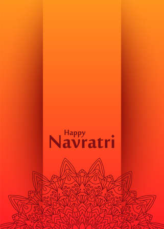Happy Navratri celebration card in Indian style. Vector illustrationのイラスト素材