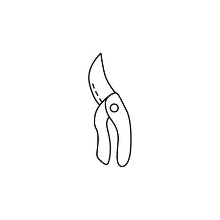 Gardening scissors icon in outline style. For web, print and creative design vector illustration.のイラスト素材