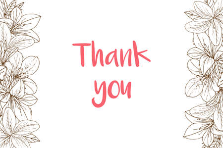 Wedding invitation with azalea in hand drawn style. For print, card, save the date. Vector illustrationのイラスト素材