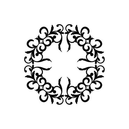 Art damask decorative element in simple style. Vector illustrationのイラスト素材