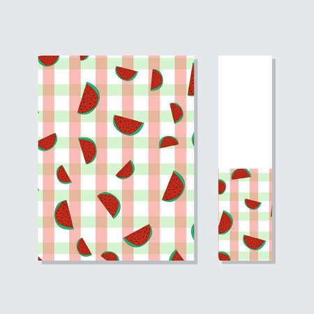 Planner with watermelon slices in hand drawn style.