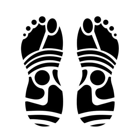 Footprint of shoe sole isolated on white background. Vector illustratioonのイラスト素材