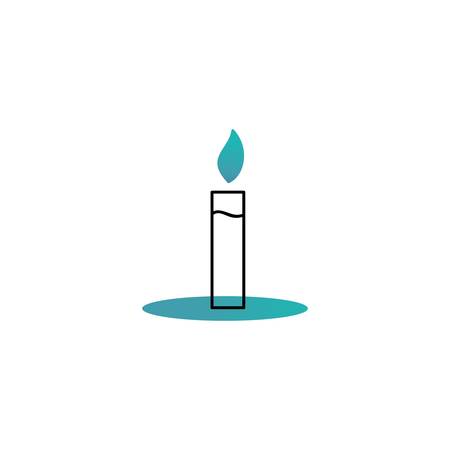 Halloween candle icon in flat line style. Vector illustrationのイラスト素材