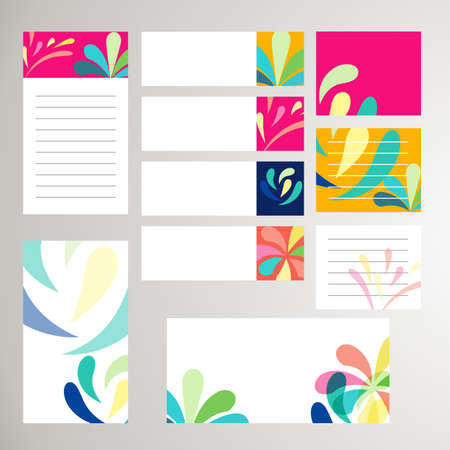 School stationery set with abstract pattern in flat style. Vector illustrationのイラスト素材